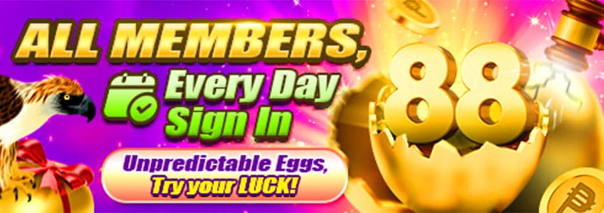 Login 7 Days to Claim ₱210 Sign In Bonus + 7 Golden Egg Login 7 Days to Claim ₱210 Sign In Bonus + 7 Golden Egg